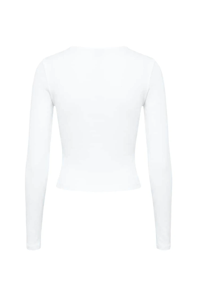 Sleek Plunge Longsleeve Top