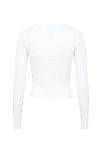 Sleek Plunge Longsleeve Top