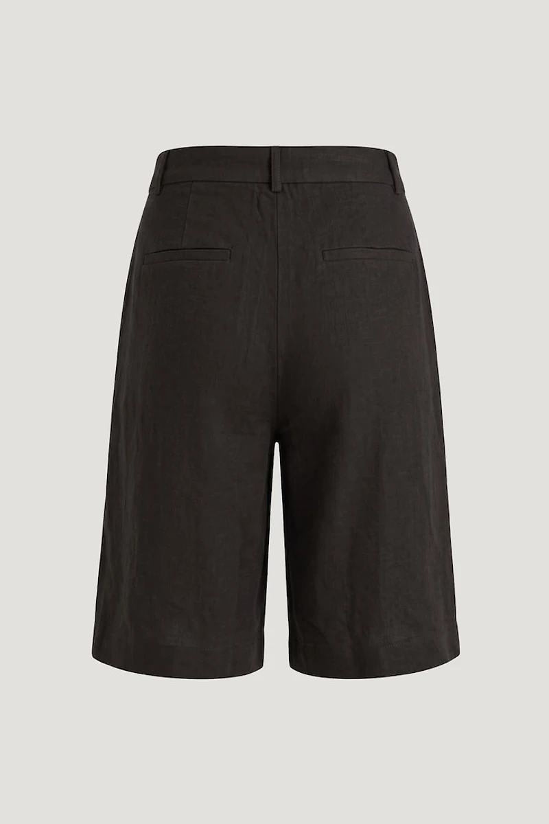 Linen High Rise Bermuda Shorts