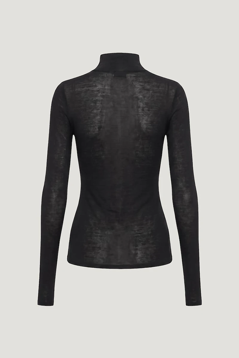 Sheer Mock Neck Sweater