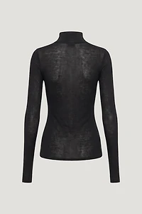 Sheer Mock Neck Sweater