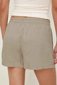 Short à taille haute en lin