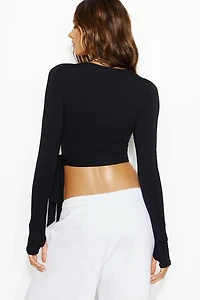 Smooth Long Sleeve Wrap Top