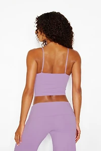 Plunge Lace Trim Cami Top