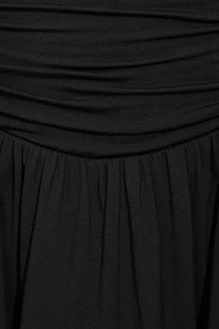 Plunge Halter Fit & Flare Dress