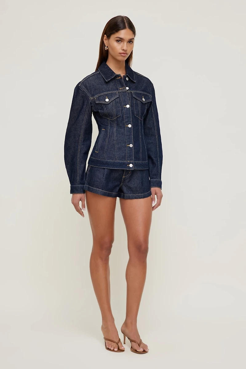 Cinched Denim Jacket