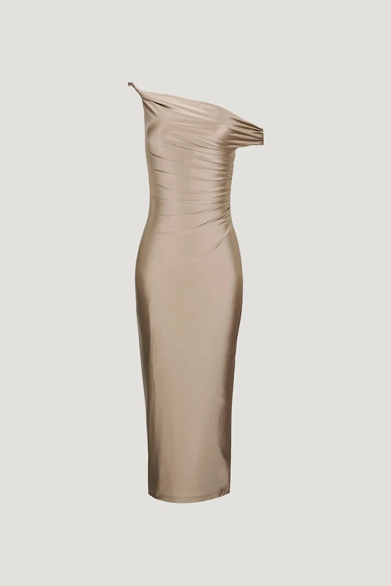 Jayde Stretch Satin Midi Dress