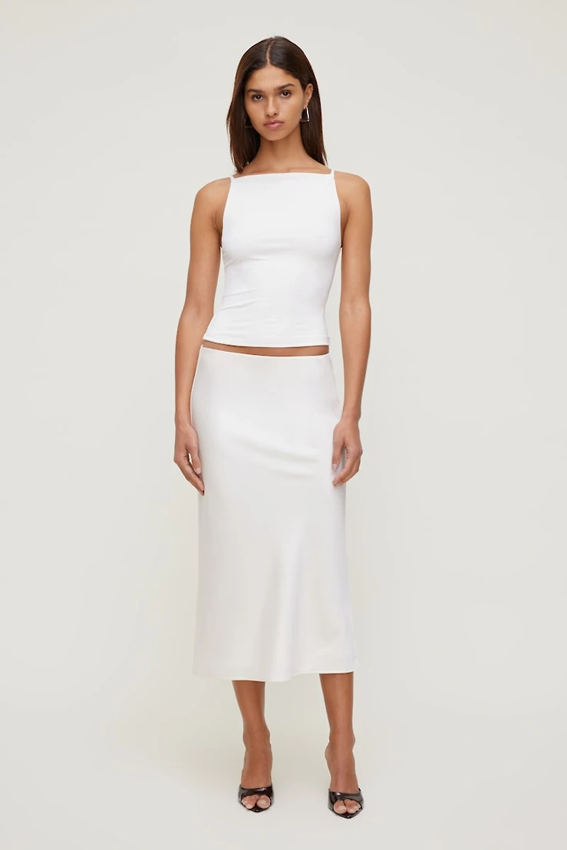 Camisole sculptante à col bateau et bretelles