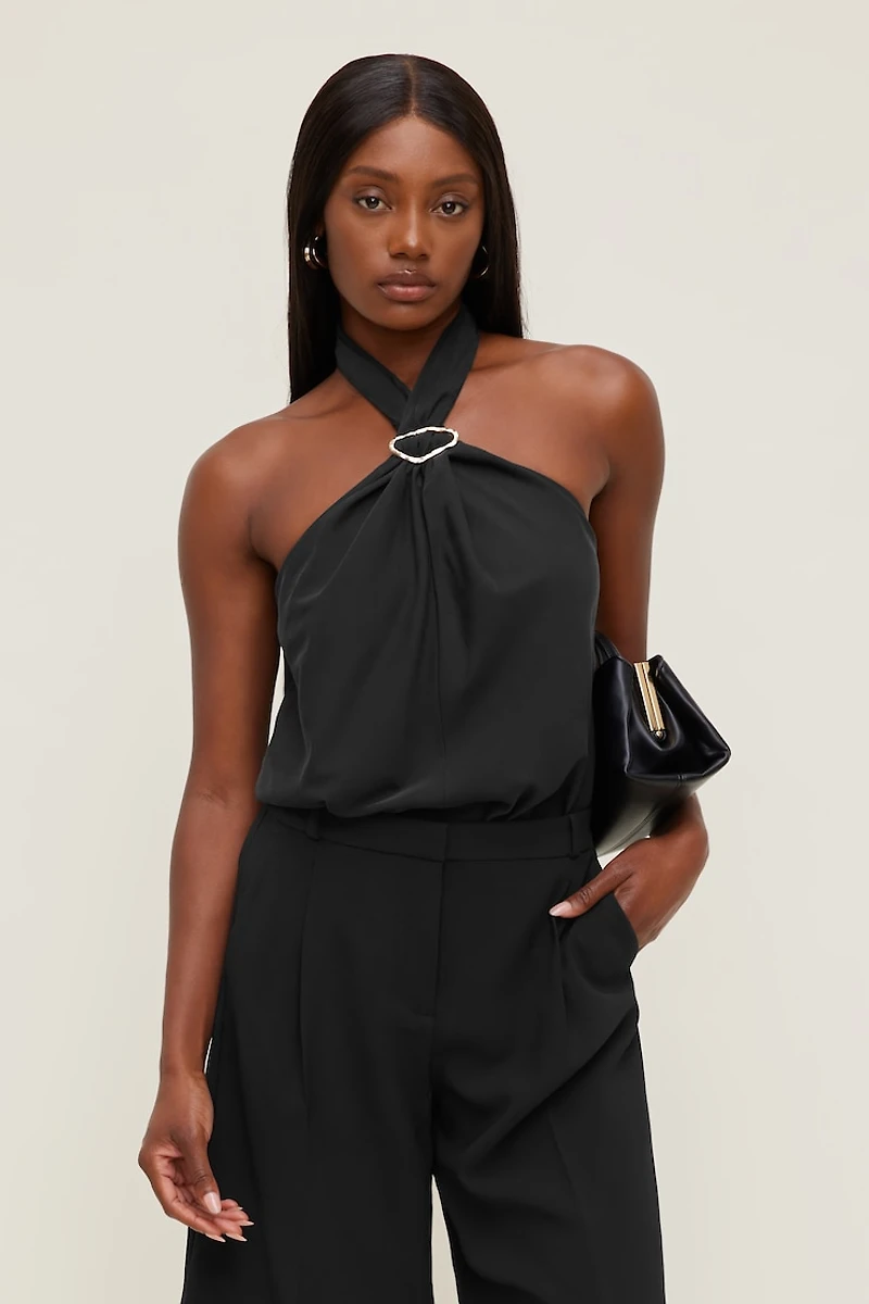 Buckle Halter Top