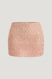 Beaded Mesh Mini Skirt