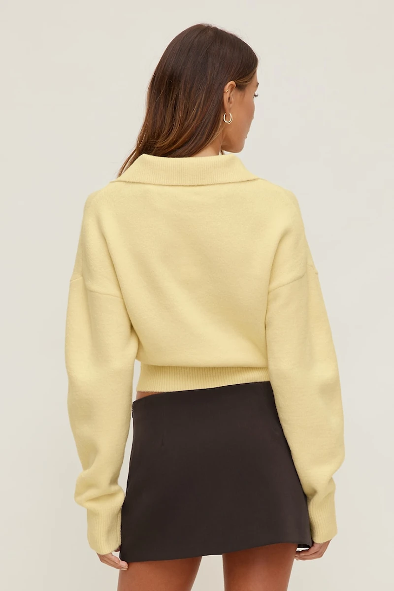 Audrey Cinched Polo Sweater