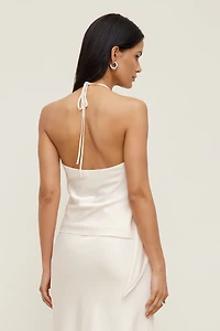 Satin Wrap Halter Top