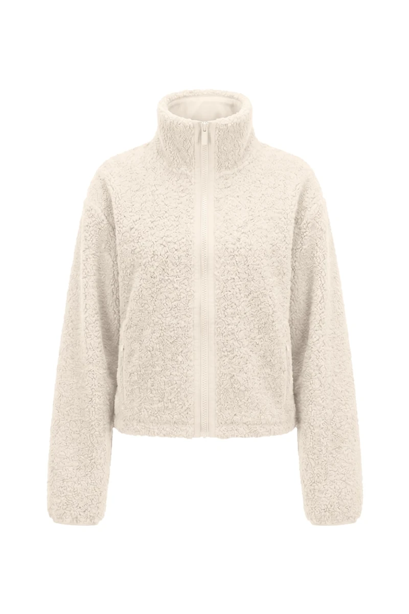 Blouson sherpa à fermeture éclair complète