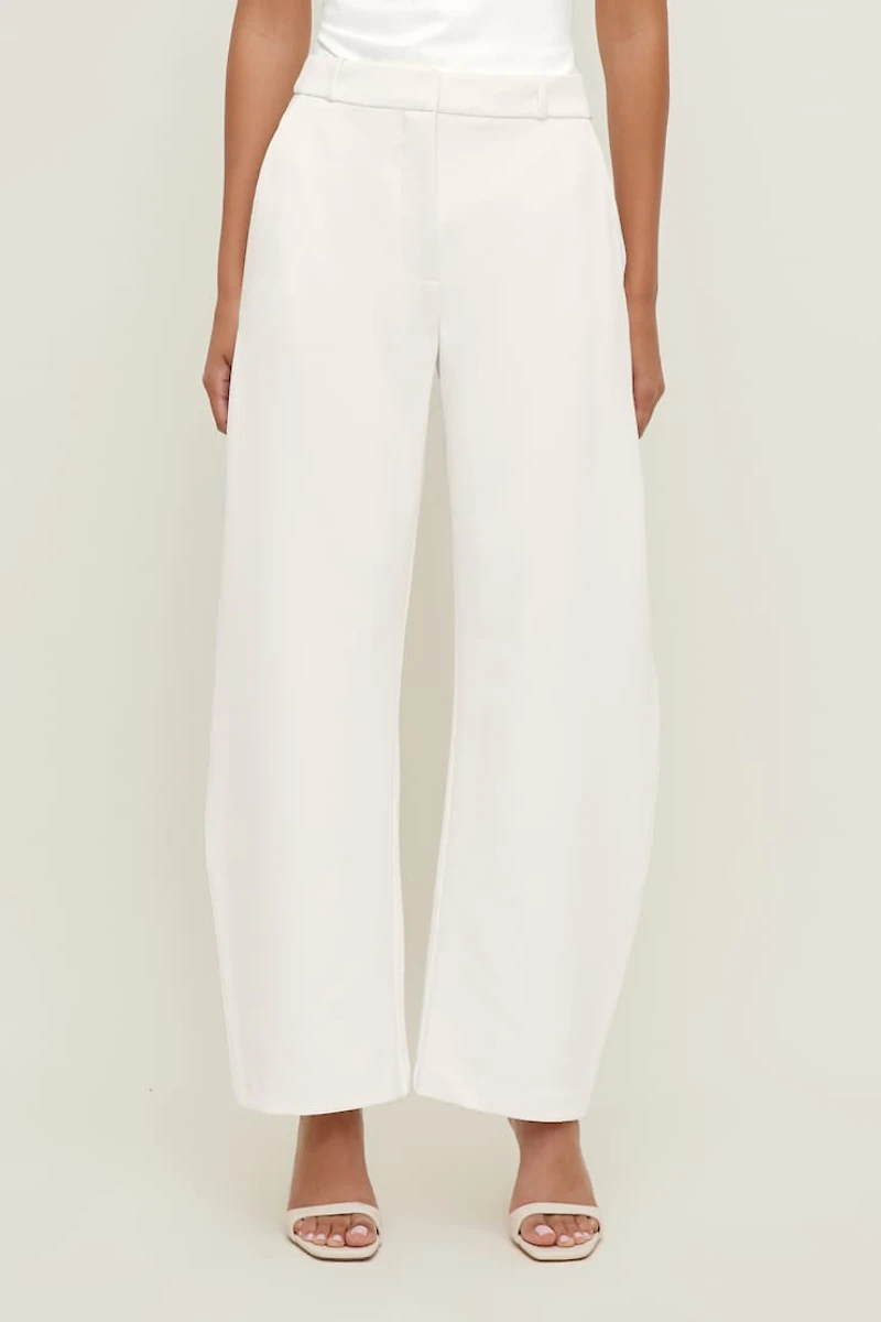 Mid Rise Barrel Leg Pants
