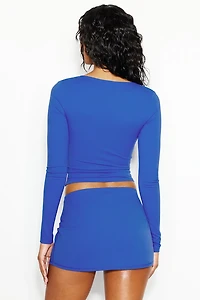 Sleek Plunge Longsleeve Top