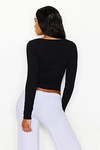 SnatchRib Scoop Neck Longsleeve Top