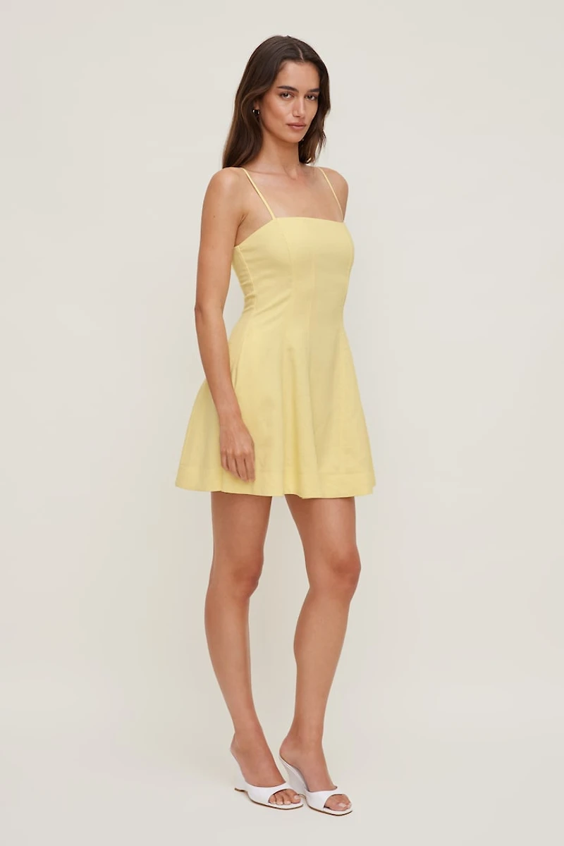 Ivory Linen Mini Dress