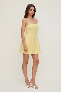 Ivory Linen Mini Dress