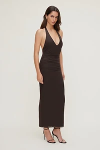 Reia Halter Mesh Maxi Dress