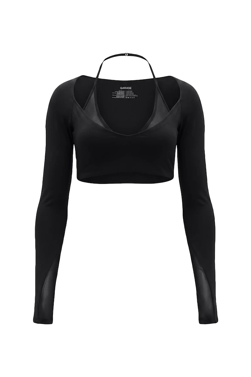 Active Layered Mesh Long Sleeve Top