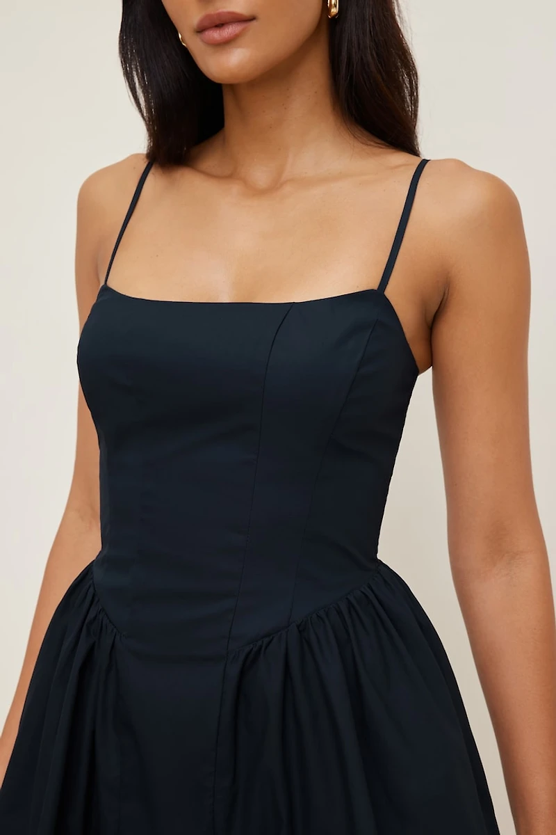 Flared Poplin Mini Dress