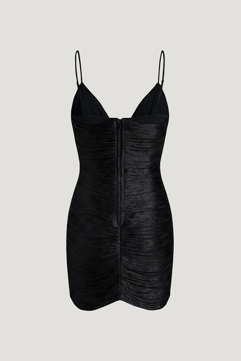 Cowl Fringe Mini Dress
