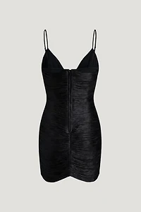 Cowl Fringe Mini Dress