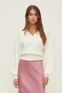 Cinched V Neck Sweater