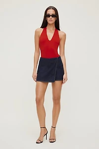 Sculpt Plunge Halter Bodysuit