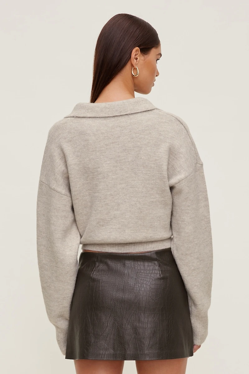Audrey Cinched Polo Sweater