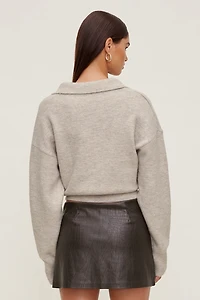 Audrey Cinched Polo Sweater