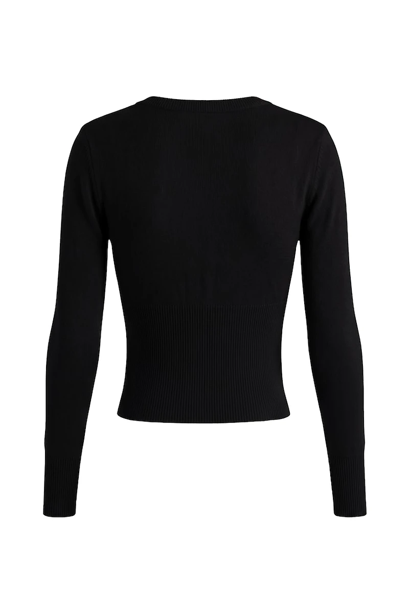 Cardigan épuré à taille cintrée