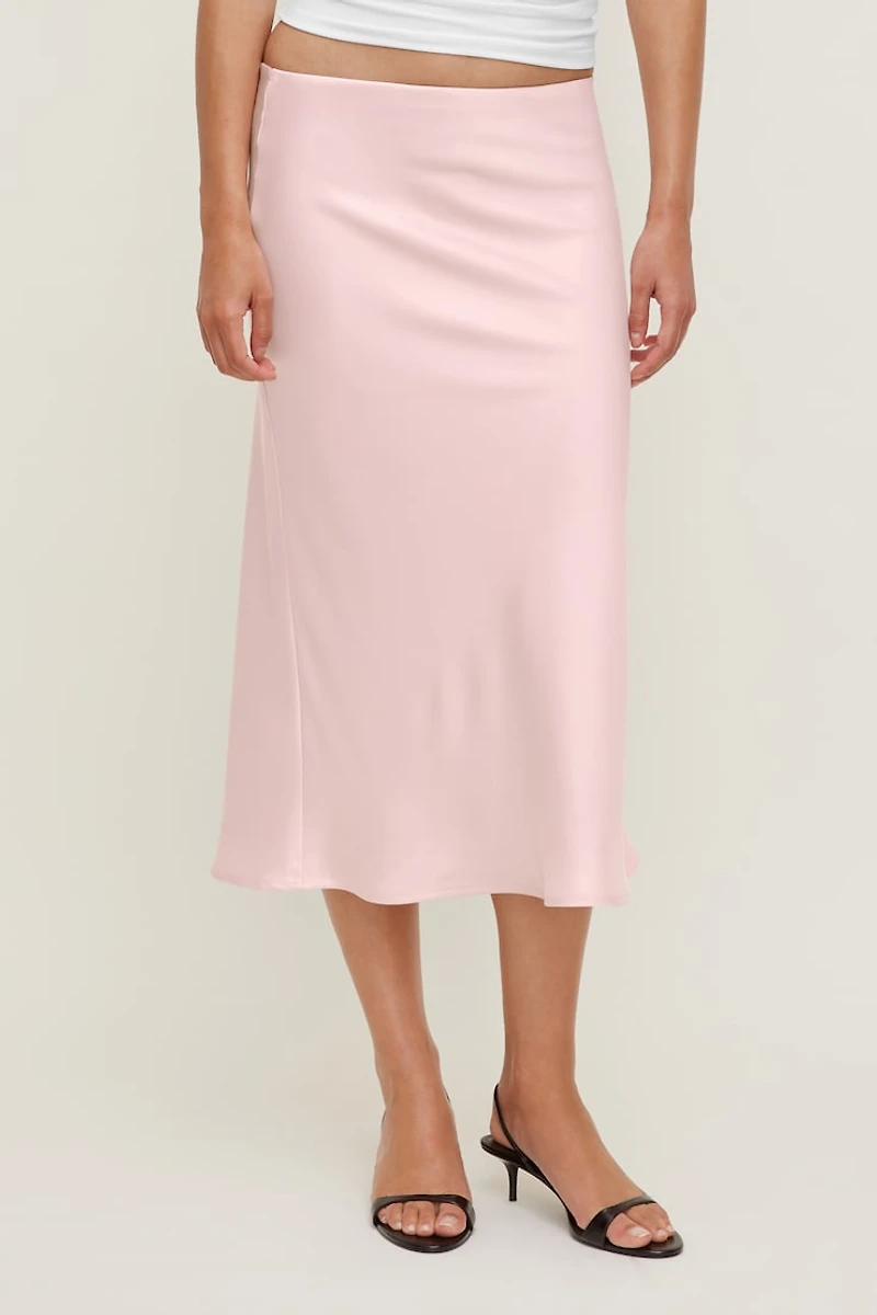 Jupe midi en satin Delila