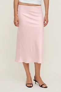 Jupe midi en satin Delila