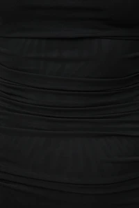 Robe midi froncée en maille