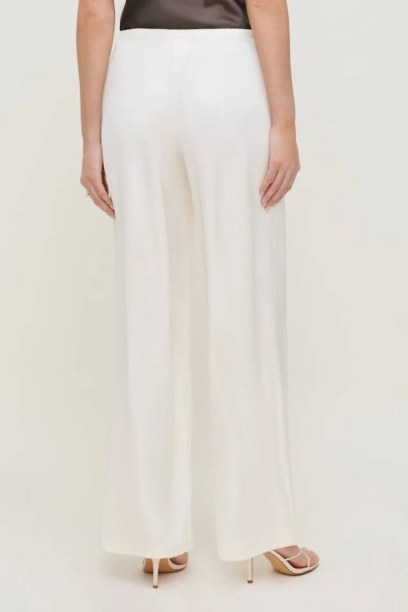 Pantalon en satin à jambe large Leo