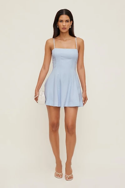 Ivory Linen Mini Dress