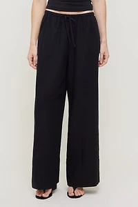 Pantalon en lin à jambe large Leo