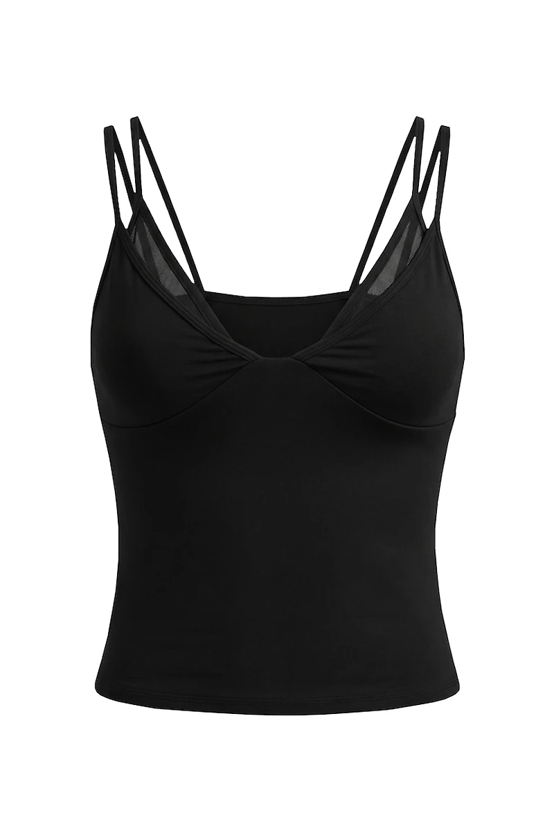 Active Mesh Plunge Cami Top