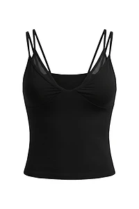Active Mesh Plunge Cami Top