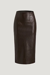 Shiloh Faux Leather Midi Skirt