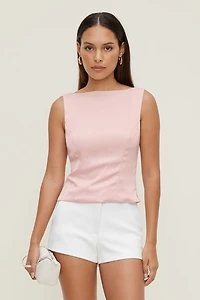 Open Back Satin Tank Top