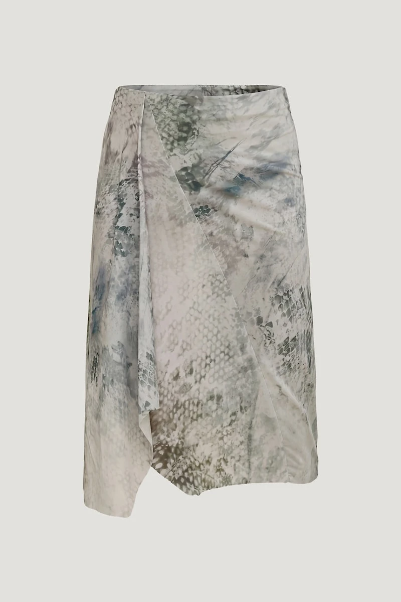 Asymmetric Draped Midi Skirt