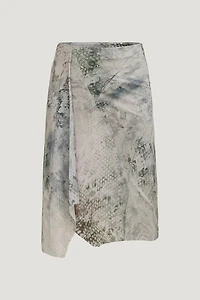 Asymmetric Draped Midi Skirt