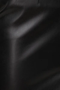 Jupe midi en faux cuir