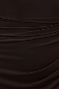 Robe maxi en maille diaphane froncée