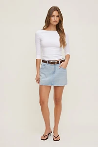 Gia Denim Mini Skort