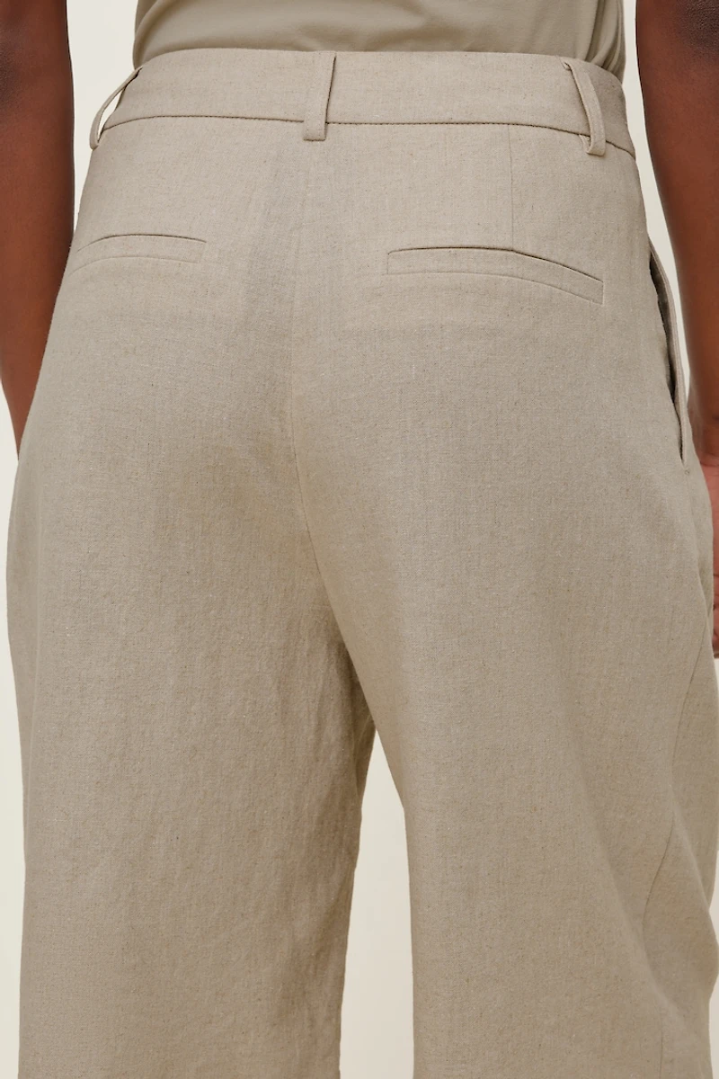 Linen High Rise Bermuda Shorts