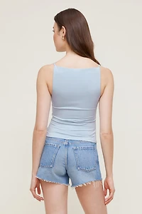 Camisole sculptante à col bateau et bretelles