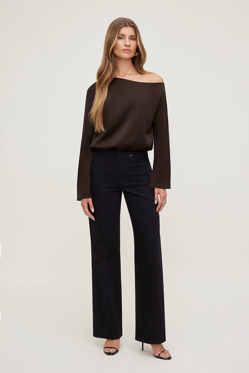 Off Shoulder Satin Blouse